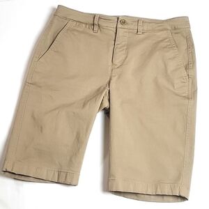 Lauren Ralph Lauren Cotton Stretch Flat Front 10" Inseam Khaki Tan Bermu…